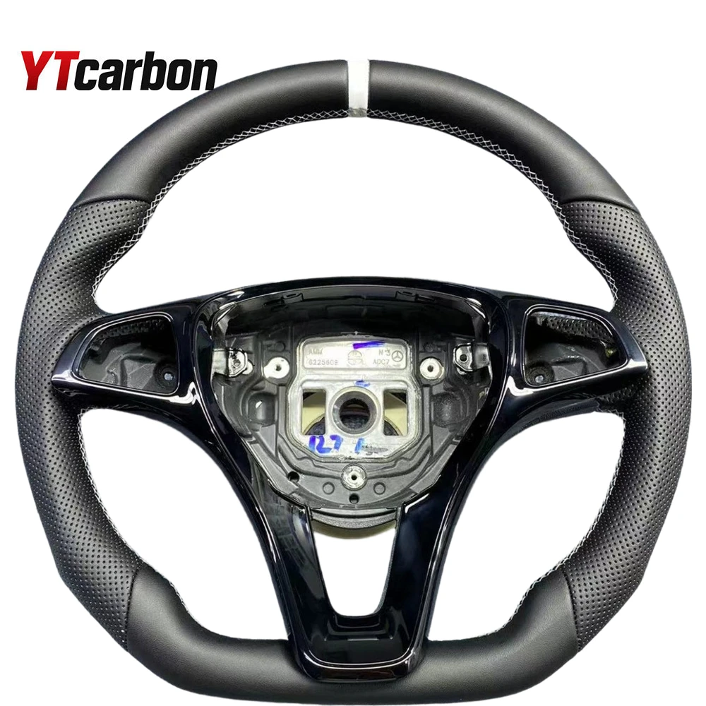 YTcarbon Leather Customized Steering Wheel for A180 CLA 250 W117 W156 W166 X166 C117 W205 W203 C218 W213 X253 C253 W447