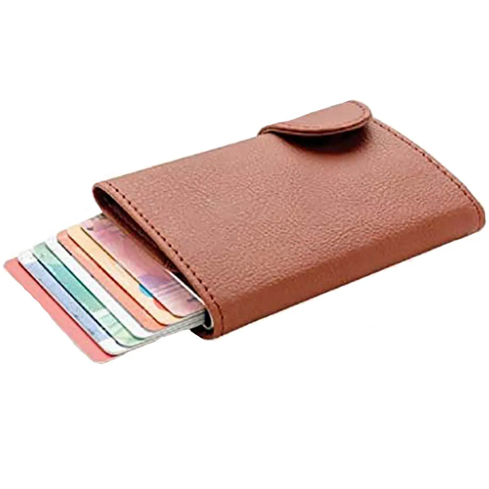 Wholesale Solid Pattern Unisex RFID Blocking Bifold Zipper Genuine Leather Vintage Money Clip Custom Front Pocket Gift Water