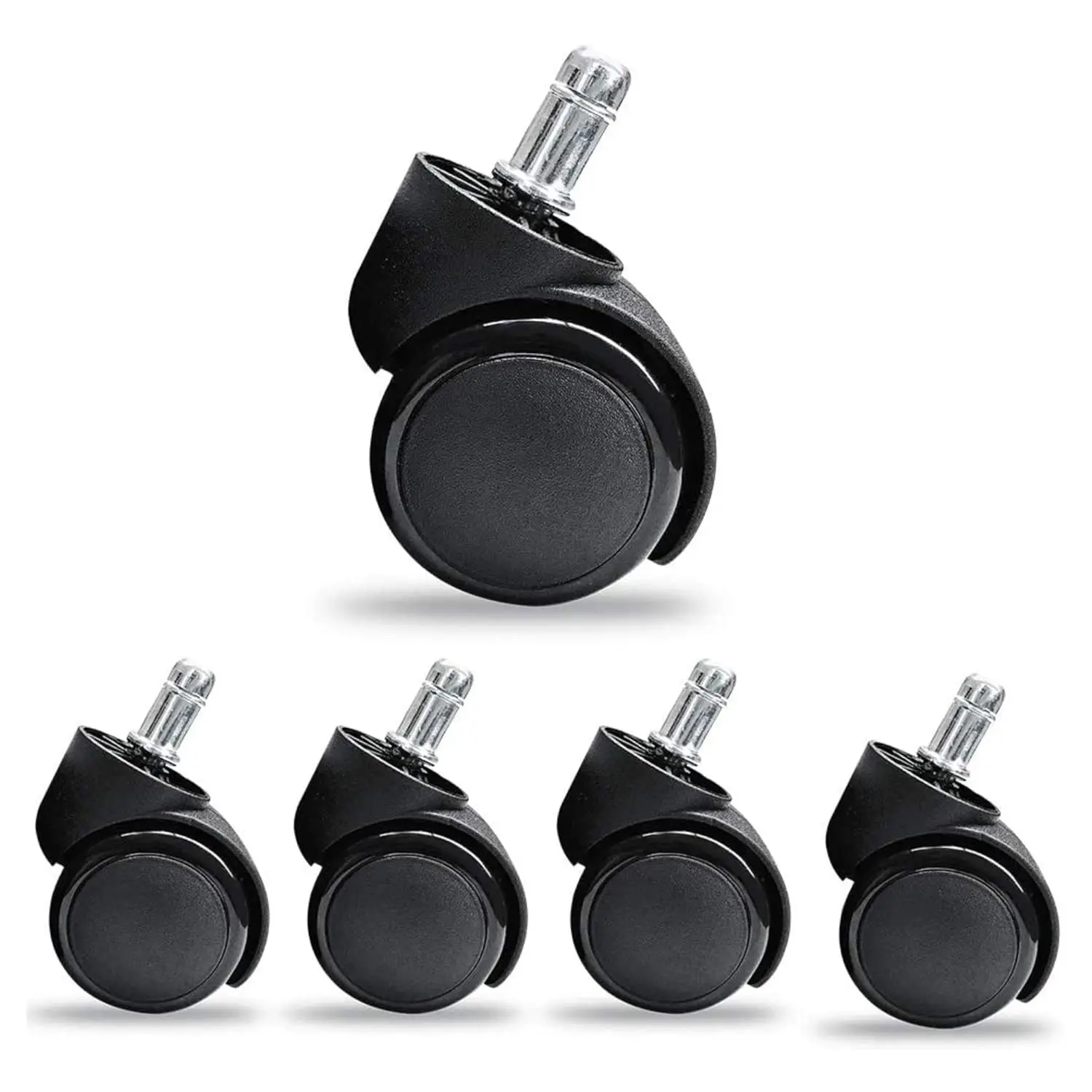 "Modern Office Chair Casters (10MM & 11MM Stem)-5PCs Heavy Duty Swivel Wheels for All Floors (Black)"