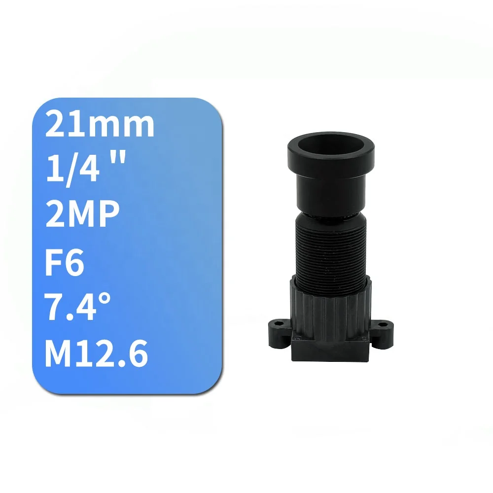 1/4"  FOV 7.4 Degree Micro Optical Lens  Focal Length 21mm M12.6 Mount F/NO 6.0 CCTV Lens