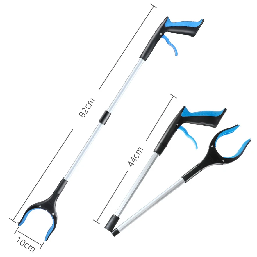 ZM 80cm Foldable Aluminum Alloy Pick up Stick Strong Grip Tip Trash Picker Reacher Grabber Tool Red/Yellow/Blue 3-Year Warranty