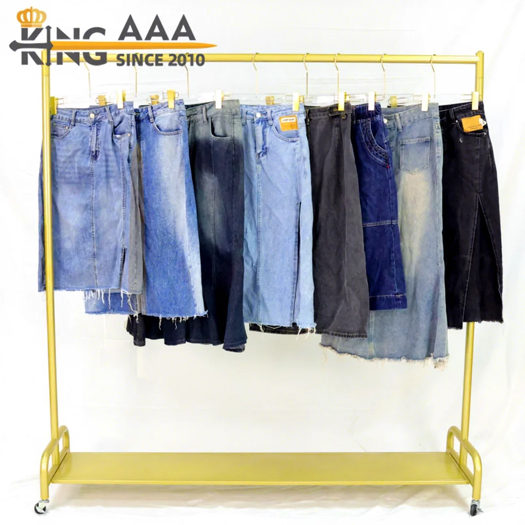 Women's Slim Fit Denim A-Line Dress Mixed Colors Causal Wholesale Cheap Long Summer Second Hand Clothes Used Bulk Puyi Brand