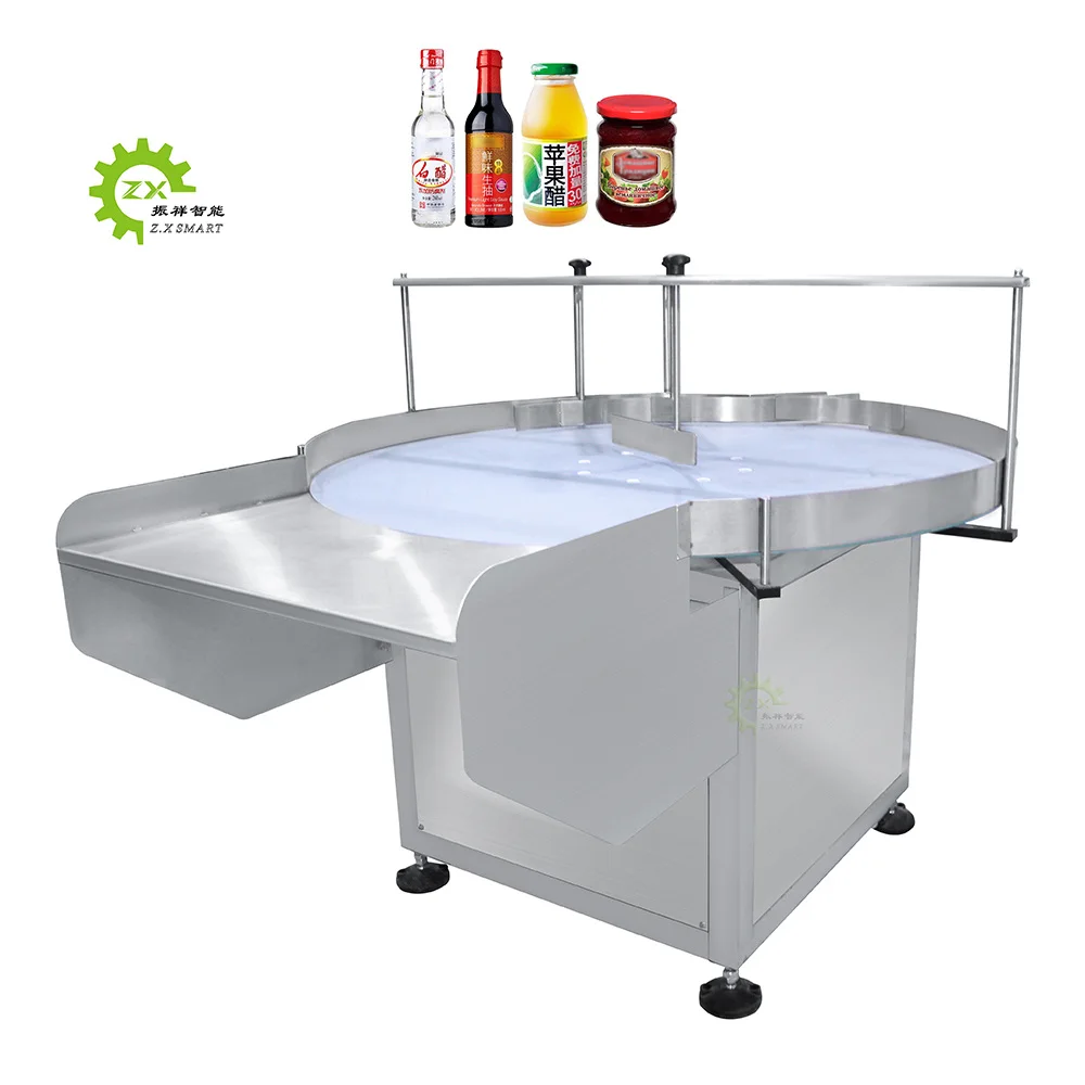 ZXSMART Automatic Bottle Rotary Turntable Feeder Standard Round Bottle Jar Feeding Machine Accumulation Bottle Sorting Machine