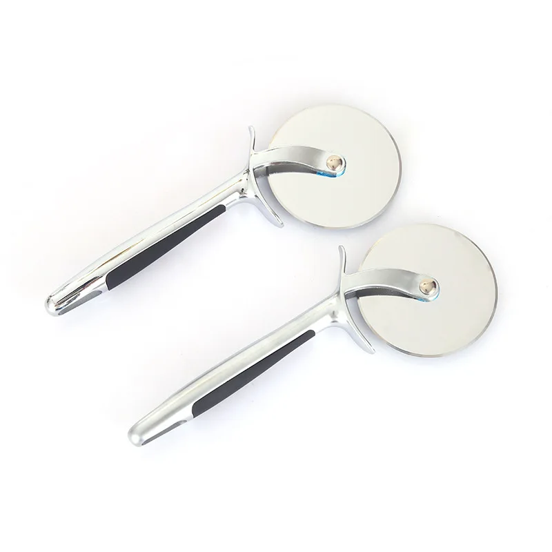 Zinc Alloy  Pizza Cutter Wheel Custom Logo Non-Slip Baking Knife Slicer Smooth Rotating