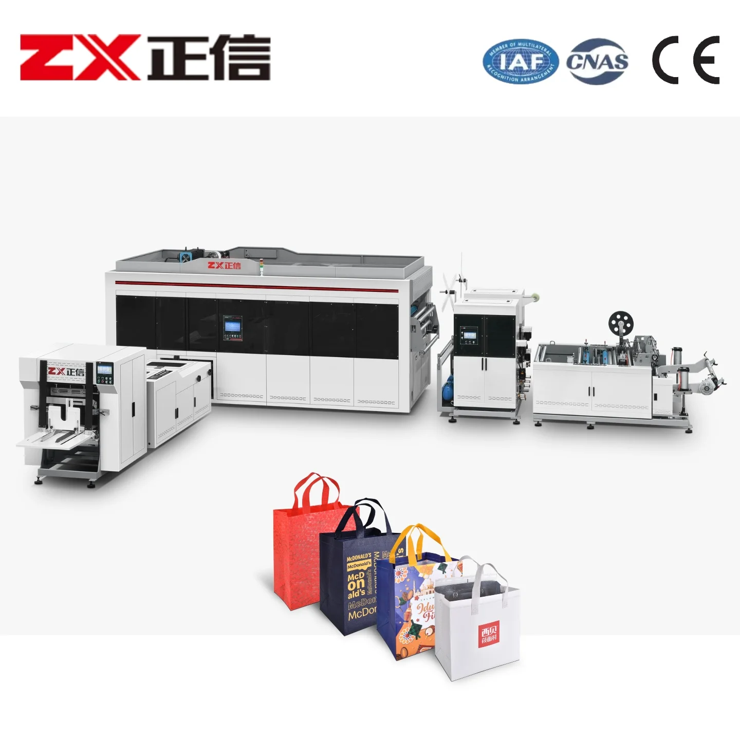 ZX-LT500 Full Automatic Nonwoven Packaging Material Production Box Bag Making Machine Shopping Bag with Competitive Price