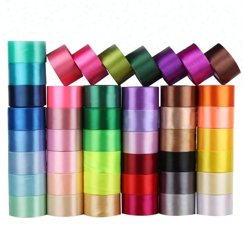 1.5inch Double Face Polyester Ribbon Fashion Garment Accessories Solid Color 38mm 25yards Ribbon Gift 100% Polyester