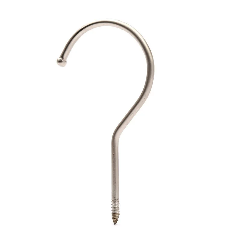 Zinc Plated Steel Clothes Hanger Metal Hook Pants Clip Long Round Flat Hook