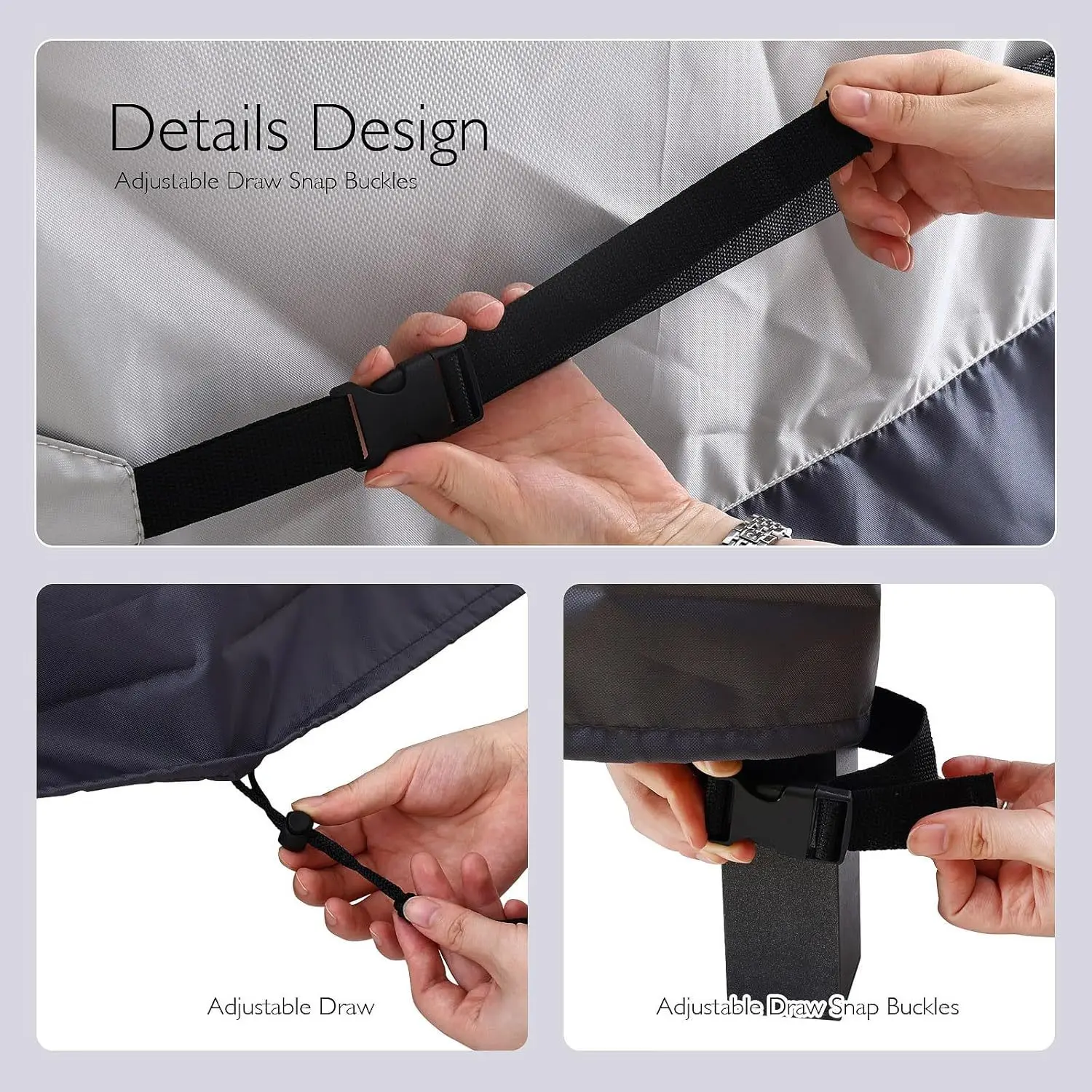 ZJ-JJZ011 Outdoor Furniture Cover 420D Oxford Cloth Drawstring Closure Waterproof Dustproof Gray Dark Gray Beige Brown Two Tone