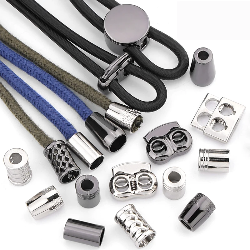 Zinc Alloy Toggle Metal Drawstring Stopper Nickel-Free Cord End with Spring Lock for Shoes  Clothing  down garment coat jacket