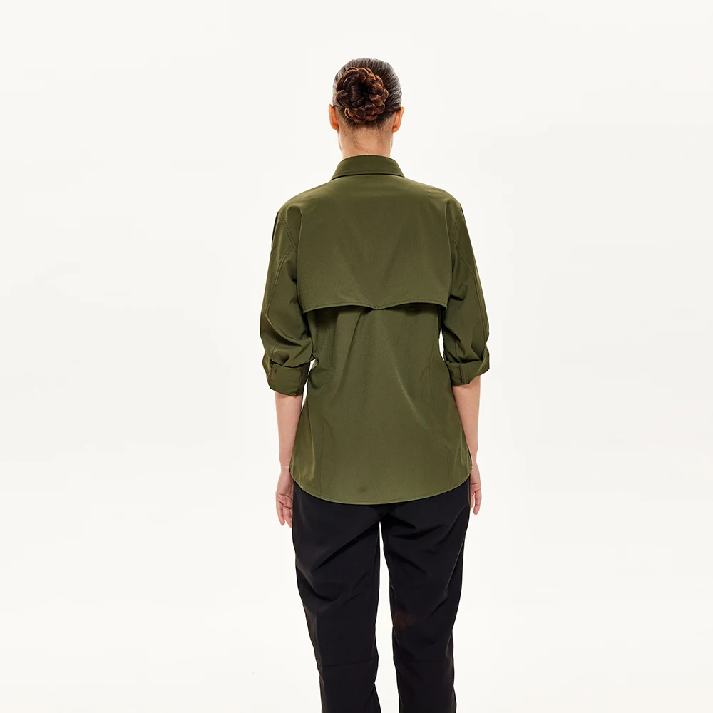 Women UPF 50+ UV Sun Protection Safari Shirts Long Sleeve Outdoor Quick Dry Fishing Hiking Gardening Shirts with Vented
