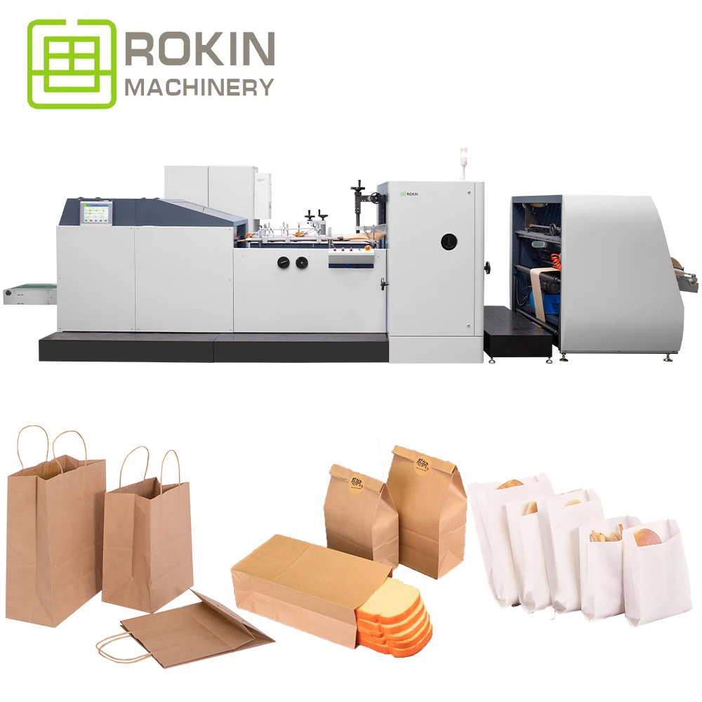 ROKIN  Brand High Speed Semi Automatic V Bottom Paper Bag Making Machine Wholesale