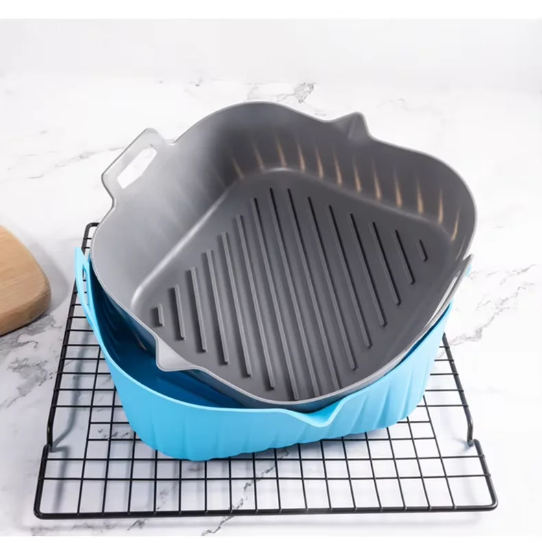 Wholesale Silicone air Fryer Baking Tray Round Thickened Collapsible Silicone Tray Simple High Temperature Silicone Pan Mat