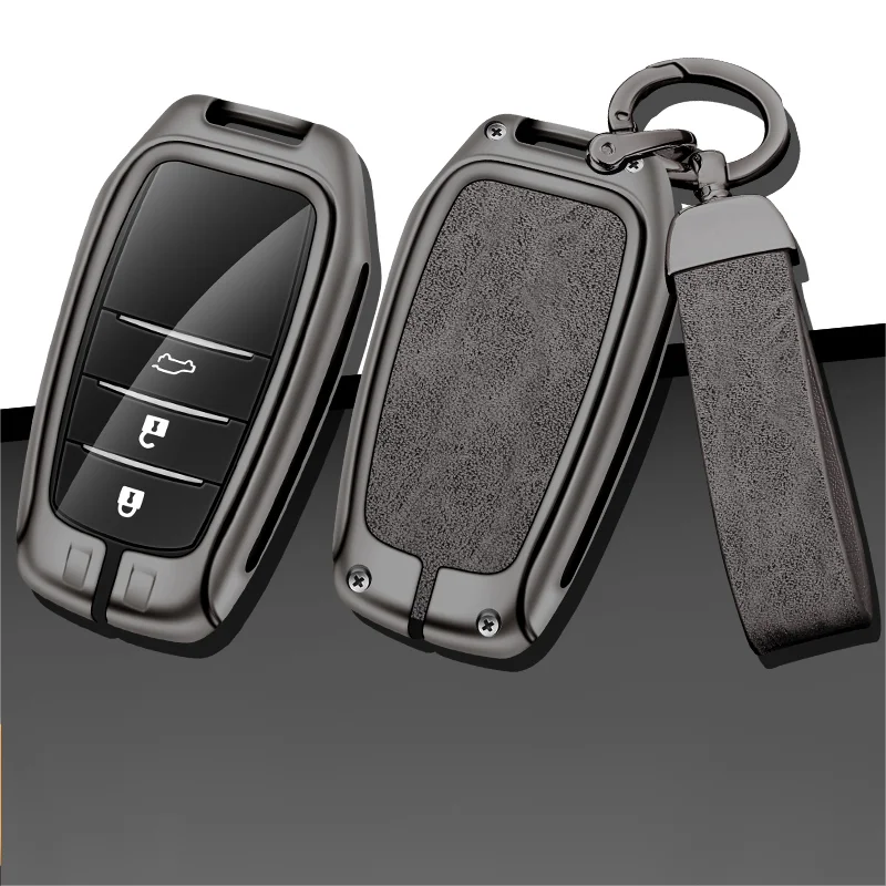 Zinc Alloy Cover Car Brand logo Key Chain Car Remote Fob Key case Fit for Toyota Highlander RAV4 Car Interior Accessories