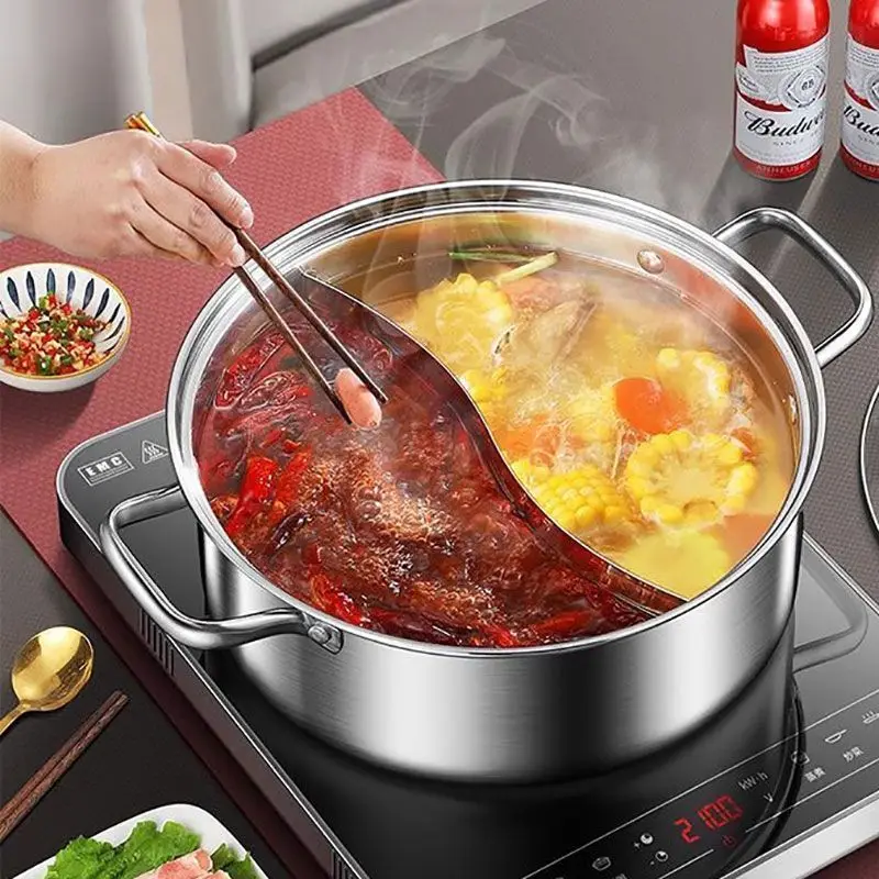 Yuan Yang Hot Pot Stainless Steel Soup Pot 2.1L-4L Large Capacity Household Double Boiler Cooking Pot